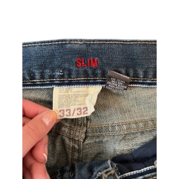 Urban Pipeline Slim Fit Denim Blue Jeans Men's Size 33x32 Dark Wash - Picture 4 of 7